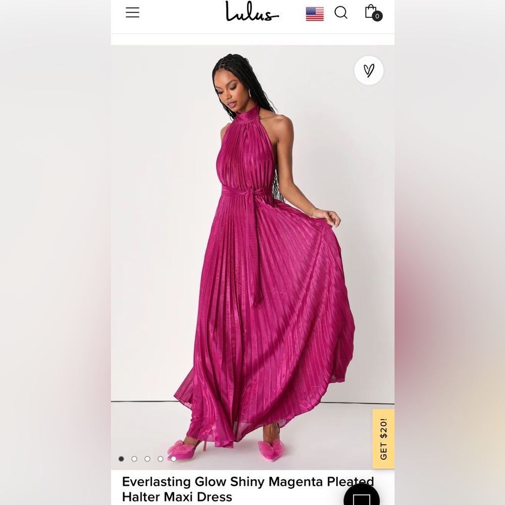 Lulus Magenta Halter Maxi Dress